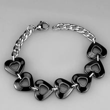 Load image into Gallery viewer, 3W1007 - High polished (no plating) Stainless Steel Bracelet with Ceramic  in Jet