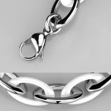 Load image into Gallery viewer, 3W1008 - High polished (no plating) Stainless Steel Bracelet with Ceramic  in White