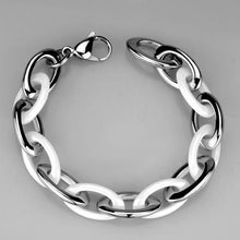 Load image into Gallery viewer, 3W1008 - High polished (no plating) Stainless Steel Bracelet with Ceramic  in White