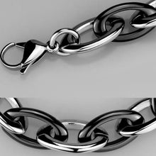 Load image into Gallery viewer, 3W1009 - High polished (no plating) Stainless Steel Bracelet with Ceramic  in Jet