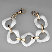 Load image into Gallery viewer, 3W1010 - IP Rose Gold(Ion Plating) Stainless Steel Bracelet with Ceramic  in White