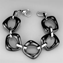 Load image into Gallery viewer, 3W1013 - High polished (no plating) Stainless Steel Bracelet with Ceramic  in Jet