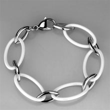 Load image into Gallery viewer, 3W1014 - High polished (no plating) Stainless Steel Bracelet with Ceramic  in White