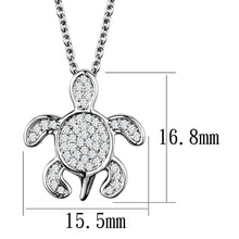 Load image into Gallery viewer, 3W1025 - Rhodium Brass Chain Pendant with AAA Grade CZ  in Clear