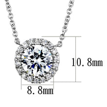 Load image into Gallery viewer, 3W1027 - Rhodium Brass Chain Pendant with AAA Grade CZ  in Clear