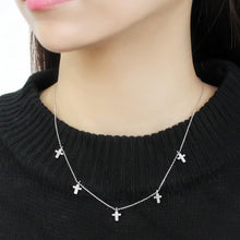 Load image into Gallery viewer, 3W1037 - Rhodium Brass Chain Pendant with AAA Grade CZ  in Clear