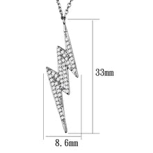 Load image into Gallery viewer, 3W1038 - Rhodium Brass Chain Pendant with AAA Grade CZ  in Clear