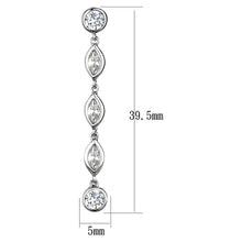 Load image into Gallery viewer, 3W1049 - Rhodium Brass Earrings with AAA Grade CZ  in Clear