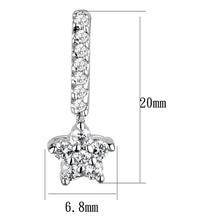 Load image into Gallery viewer, 3W1056 - Rhodium Brass Earrings with AAA Grade CZ  in Clear