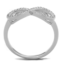 Load image into Gallery viewer, 3W1068 - Rhodium Brass Ring with AAA Grade CZ  in Clear