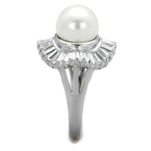 Load image into Gallery viewer, 3W1073 - Rhodium Brass Ring with Synthetic Pearl in White