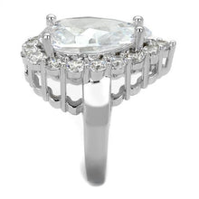 Load image into Gallery viewer, 3W1084 - Rhodium Brass Ring with AAA Grade CZ  in Clear