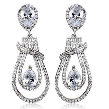 Load image into Gallery viewer, 3W1095 - Rhodium Brass Jewelry Sets with AAA Grade CZ  in Clear