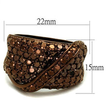 Load image into Gallery viewer, 3W1098 - IP Coffee light Brass Ring with AAA Grade CZ  in Light Coffee