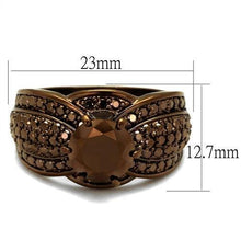 Load image into Gallery viewer, 3W1100 - IP Coffee light Brass Ring with AAA Grade CZ  in Light Coffee