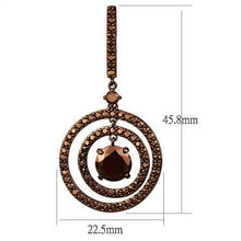 Load image into Gallery viewer, 3W1109 - IP Coffee light Brass Earrings with AAA Grade CZ  in Light Coffee