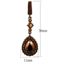 Load image into Gallery viewer, 3W1111 - IP Coffee light Brass Earrings with AAA Grade CZ  in Light Coffee