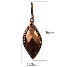 Load image into Gallery viewer, 3W1112 - IP Coffee light Brass Earrings with AAA Grade CZ  in Light Coffee