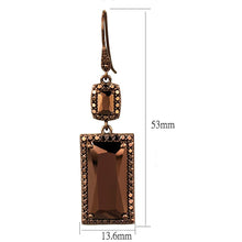 Load image into Gallery viewer, 3W1113 - IP Coffee light Brass Earrings with AAA Grade CZ  in Light Coffee