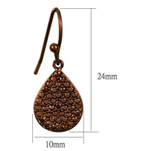 Load image into Gallery viewer, 3W1118 - IP Coffee light Brass Earrings with AAA Grade CZ  in Light Coffee