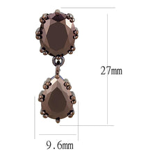 Load image into Gallery viewer, 3W1121 - IP Coffee light Brass Earrings with AAA Grade CZ  in Light Coffee