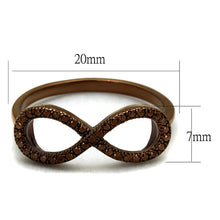 Load image into Gallery viewer, 3W1129 - IP Coffee light Brass Ring with AAA Grade CZ  in Light Coffee