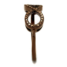 Load image into Gallery viewer, 3W1129 - IP Coffee light Brass Ring with AAA Grade CZ  in Light Coffee