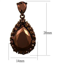 Load image into Gallery viewer, 3W1134 - IP Coffee light Brass Earrings with AAA Grade CZ  in Light Coffee