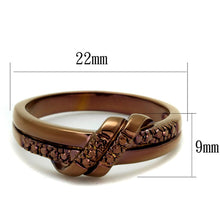 Load image into Gallery viewer, 3W1146 - IP Coffee light Brass Ring with AAA Grade CZ  in Light Coffee