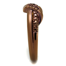 Load image into Gallery viewer, 3W1146 - IP Coffee light Brass Ring with AAA Grade CZ  in Light Coffee