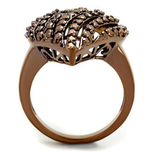 Load image into Gallery viewer, 3W1149 - IP Coffee light Brass Ring with AAA Grade CZ  in Light Coffee