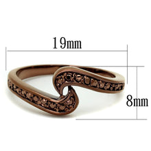 Load image into Gallery viewer, 3W1151 - IP Coffee light Brass Ring with AAA Grade CZ  in Light Coffee