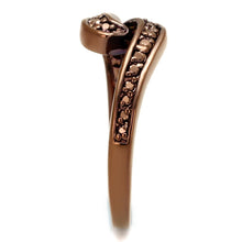 Load image into Gallery viewer, 3W1151 - IP Coffee light Brass Ring with AAA Grade CZ  in Light Coffee