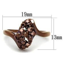 Load image into Gallery viewer, 3W1154 - IP Coffee light Brass Ring with AAA Grade CZ  in Light Coffee