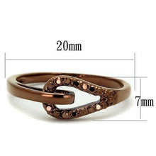 Load image into Gallery viewer, 3W1161 - IP Coffee light Brass Ring with AAA Grade CZ  in Light Coffee