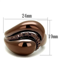 Load image into Gallery viewer, 3W1170 - IP Coffee light Brass Ring with AAA Grade CZ  in Light Coffee