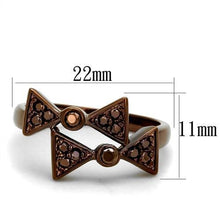 Load image into Gallery viewer, 3W1171 - IP Coffee light Brass Ring with AAA Grade CZ  in Light Coffee