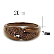 Load image into Gallery viewer, 3W1180 - IP Coffee light Brass Ring with AAA Grade CZ  in Light Coffee