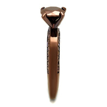 Load image into Gallery viewer, 3W1183 - IP Coffee light Brass Ring with AAA Grade CZ  in Light Coffee
