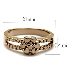 Load image into Gallery viewer, 3W1192 - IP Rose Gold(Ion Plating) Brass Ring with AAA Grade CZ  in Metallic Light Gold