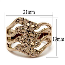Load image into Gallery viewer, 3W1196 - IP Rose Gold(Ion Plating) Brass Ring with AAA Grade CZ  in Metallic Light Gold