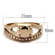 Load image into Gallery viewer, 3W1198 - IP Rose Gold(Ion Plating) Brass Ring with AAA Grade CZ  in Metallic Light Gold