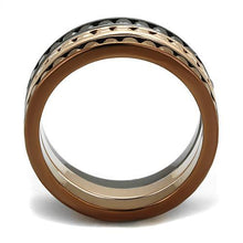 Load image into Gallery viewer, 3W1208 - IP Rose Gold & IP Light Black & IP Light coffee Brass Ring with Top Grade Crystal  in Multi Color