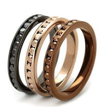 Load image into Gallery viewer, 3W1208 - IP Rose Gold & IP Light Black & IP Light coffee Brass Ring with Top Grade Crystal  in Multi Color