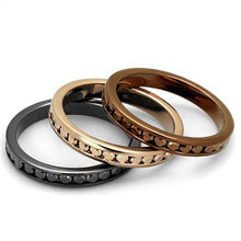 Load image into Gallery viewer, 3W1208 - IP Rose Gold & IP Light Black & IP Light coffee Brass Ring with Top Grade Crystal  in Multi Color