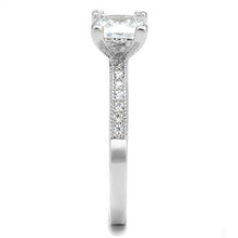 Load image into Gallery viewer, 3W1209 - Rhodium Brass Ring with AAA Grade CZ  in Clear