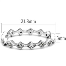 Load image into Gallery viewer, 3W1231 - Rhodium Brass Ring with AAA Grade CZ  in Clear