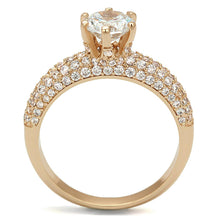 Load image into Gallery viewer, 3W1254 - Rose Gold Brass Ring with AAA Grade CZ  in Clear