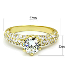 Load image into Gallery viewer, 3W1255 - Gold Brass Ring with AAA Grade CZ  in Clear