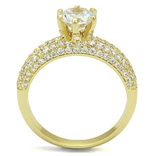 Load image into Gallery viewer, 3W1255 - Gold Brass Ring with AAA Grade CZ  in Clear